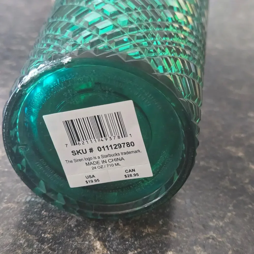 Starbucks Emerald Green Jeweled Studded Venti Tumbler 24 oz 2022 Cold Cup - Picture 4 of 5